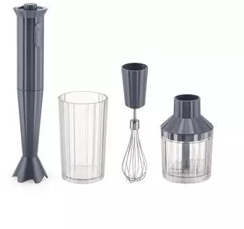 Alessi Plisse Stabmixer-Set 4-tlg. grau