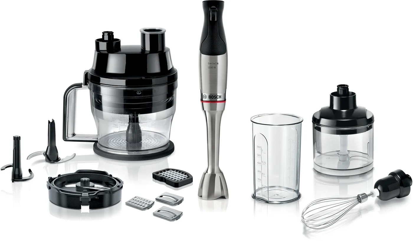 BOSCH Stabmixer "ErgoMaster Serie 6 MSM6M8X1, 4 Klingen, Mixfu&szlig; Edelstahl,...