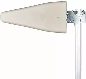Nedis LTE Antenne 3G/4G/5G Innen- und Aussenbereich Max.10-11dB Verstärkung 698-5000 MHz GSM-Signalen Wasserfest Seillänge: 4.00 m Aluminium/PVC Weiss