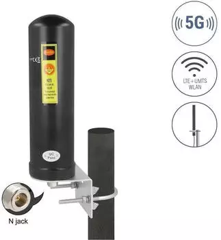 DeLock 5G LTE Antenne N Buchse 3 5 dBi omnidirektional Wand- und Mastmontage outdoor (96093)