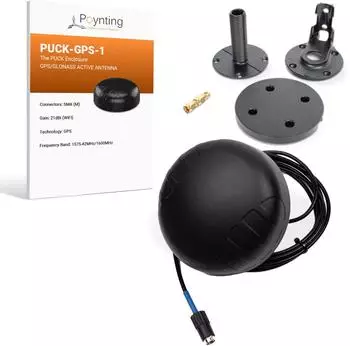 Poynting Antennas GPS KFZ GPS-001-V2-01 schwarz SMA (M) Puck Antenne MIMO SMA 2 Meter Kabel