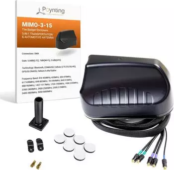 Poynting Antennas 5G/LTE KFZ/Marine A-MIMO-0003-V2-15 schwarz SMA (M) & RPSMA Adapter 1,8~4,5dbi 4G/5G/GPS/GLONASS/WIFI