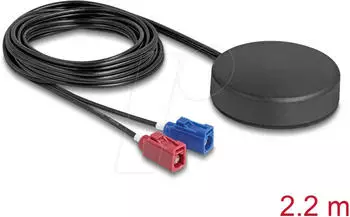 DeLock 4G GNSS Antenne 1x FAKRA C+ D Buchse 2 dBi 28 dB 2.2m RG-174 (90767)