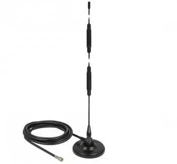 DeLock LTE Antenne SMA Stecker 7 dBi starr omnidirektional mit magnetischem Standfuß und Anschlusskabel RG-58 3 m outdoor schwarz