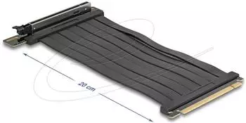 DeLock Riser Karte PCIe 5.0 x16 Stecker zu x16 Slot mit Kabel 20cm (81289)