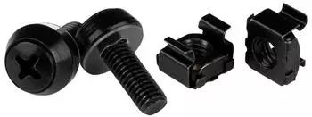 StarTech M6 x 12mm Schrauben und K&auml;figmuttern, schwarz, 50er-Pack (CABSCREWM6B)