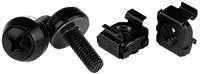 CABSCREW1032 (50-Pack) 10-32 Server Rack Cage Nuts and Screws w/Washers - Rack Mount