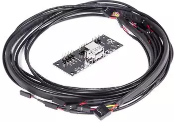 Alphacool Front I/O-Panel mit USB 2.0 und Kabelsatz f&uuml;r Servergeh&auml;use (25054)