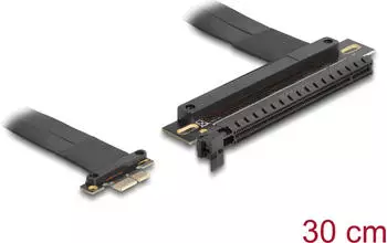 DeLock Riser Karte PCIe 3.0 x1 Stecker zu x16 Slot mit Kabel 30cm (81505)