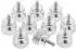 InLine Rändelschrauben für Gehäuse, Alu silber, 12mm, 10er Pack (77770)