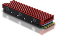 CLR-M2 - Solid-State-Laufwerk - K&uuml;hler - Schwarz - Rot - Aluminium - 76 mm - 24
