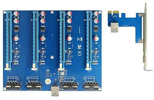 DeLock Riser Karte PCIe x1 > 4 x PCIe x16 mit 60 cm USB Kabel (41427)