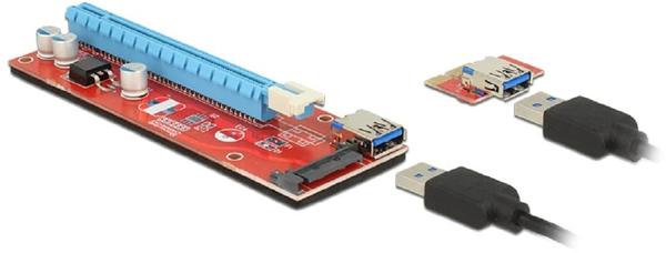 DeLock Riser Karte PCIe x1 > x16 mit 60 cm USB Kabel (41423)
