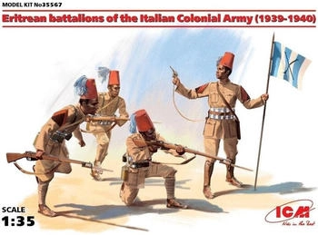 ICM 4 Figuren Eritreisches Bataillon der italienischen Armee 1939/1940 1:35 WWII (435567)