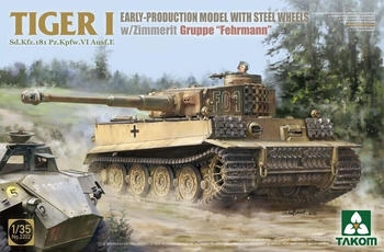 Takom Groppe Fehrmann I Sd.Kfz.181 Pz.Kpfw.VI Ausf.E EARLY-PRODUCTION MODEL WITH STEEL WHEELS w/Zimmerit 1:35 TIGER (TAK2202)