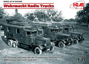 ICM DS3509 1:35 Wehrmacht Radio Trucks(Henschel 33D1 Kfz.72 Krupp L3H163 Kfz.72)