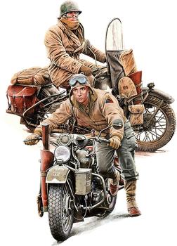 Carson 1:35 U.S. Soldaten mit WLA Motorrädern