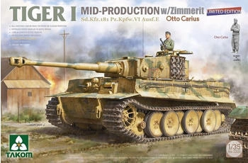 Takom TAK2200 - 1:35 Tiger I Mid-Production w/Zimmerit Sd.Kfz.181 Pz.Kpfw.VI Ausf.E Sd.Kfz.181 Pz.Kpfw.VI Ausf.E Otto Carius (Limited edition)