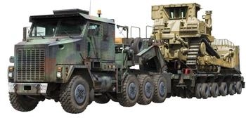 Takom TAK5002 U.S. M1070&M1000 w/D9R 70 Ton Tank Transporter w/Bulldozer in 1:72