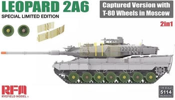 Ryefield Model 5114 Leopard 2A6 Captured Version with T-80 Wheels in Moscow 2 in 1 Limited Edition