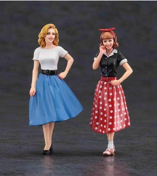 Hasegawa 629110 1/24 US-Girls im Stil der 50er Jahre 2 Stück