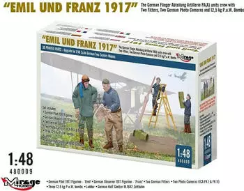 Mirage Hobby 320001 1:32 WWI German FA(A) Units Crew 'Emil und Franz 1917' w/Equipment