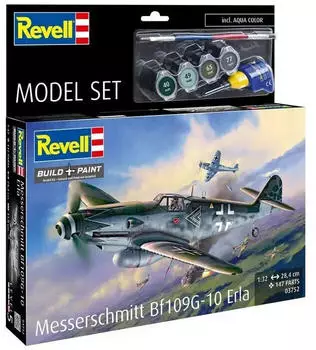 Revell 63752 Model Set Messerschmitt Bf109G-10 Erla Modellbausatz mit Basiszubeh&ouml;r