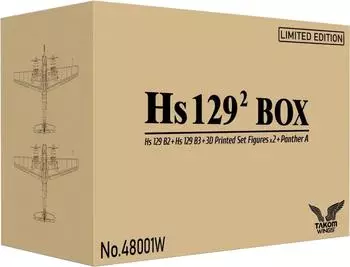 Takom TAK48001W Hs 129² BOX Hs 129 B2+Hs 129 B3+3D Printed Set Figures x2+Panther A (Limited edition)