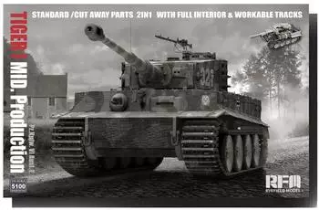 Ryefield Model Tiger I mittlere Produktion 2in1 mit Inneneinrichtung, Maßstab 1:35 (RM5100)