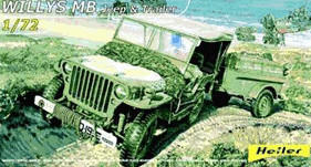 Heller Willys MB Jeep & Trailer (79997)