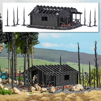 Busch Abgebrannte Waldhütte 1:87 H0 Bausatz (1853)