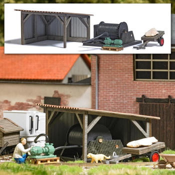 Busch Wasserpumpe/Winde/Wagen 1:87 H0 Bausatz (1977)