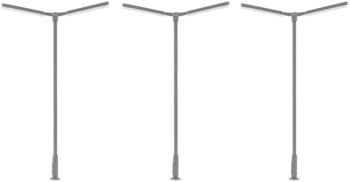 Faller LED-Kreuzmastleuchte 2 Stk., zweiarmig, kaltwei&szlig;, H0 1:87 (180122)