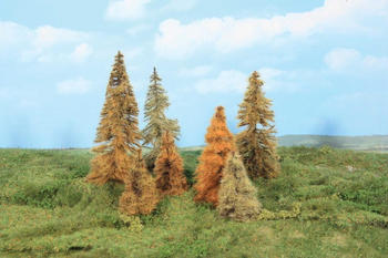 Heki 7 Lärchen herbstlich 7-11 cm H0/TT/N (2178)