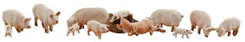 Woodland Scenics H0 Scenic Accent Yorkshire Pig & Piglet(12) H0