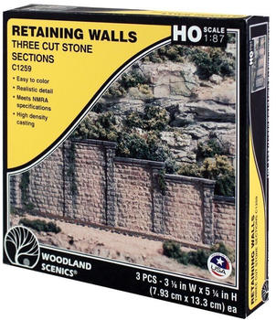Woodland Scenics H0 Retaining Wall, Cut Stone (WOOC1259)