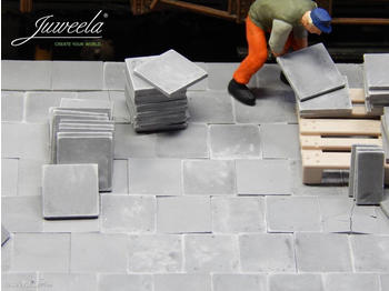 Juweela 24151 - 1:45 1:50 Gehwegplatten 50x50 - grau dunkel 420x