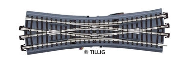 Tillig 0m TT Bettungsgleis braun Doppelkreuzungsweiche mit Antrieb (83791)