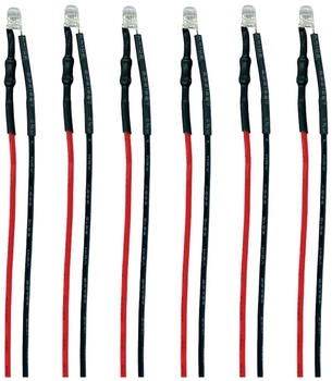 Tams Elektronik LED mit Anschlussdrähten kaltweiß/rot 6 Stk. (81-59506-06-C)