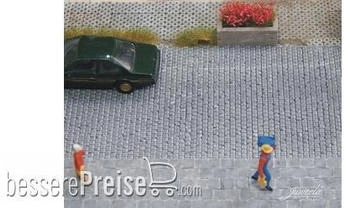 Juweela H0 (1:87) 28270 - 1:87 Gehweg-/Bürgersteigplatten 40x40 grau dunkel 2600x