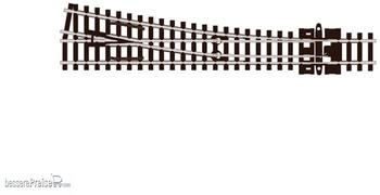 Peco Code 55 Weiche rechts 10° mittlerer Radius N (SL-U395F)