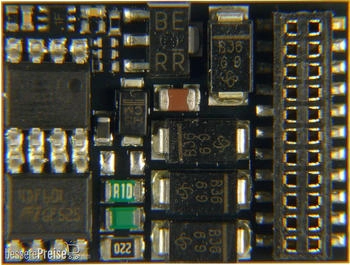Zimo H0 Decoder mit 21MTC 20,5×15,5×3,5 mm 1,0 A 8 Fu-Ausgänge (MX638D)