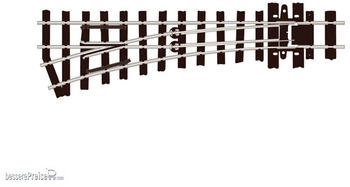 Peco Code 80 Anschlussgleis-Weiche links 19,5° H0e (SL-E492)