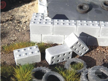 Juweela Betonblöcke Noppen 8er 60× H0 1:87 (28333)