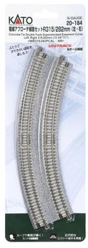 Kato N K20-184 - Doppelgleis gebogen R315/282mm 22,5° - Lemke