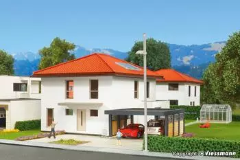 Kibri 38336 H0 Kubushaus Mia mit Carport Polyplate Bausatz