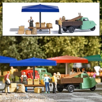 Busch Model Busch H0 1:87 7914 Action Set: Marktstand Kartoffeln