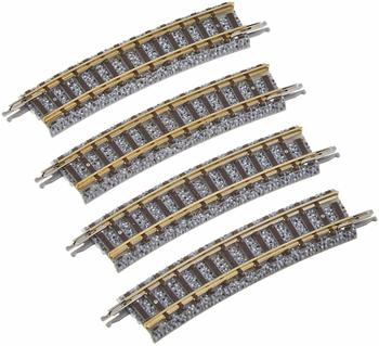 Tomytec N 971854 4 Gleise gebogen in Schotterbettung 15° r 280 mm