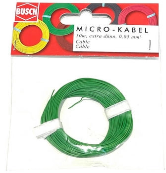 Busch Model BUSCH 5792 H0 N TT Z SPUR 1 / G SPUR 0 Micro-Kabel grün