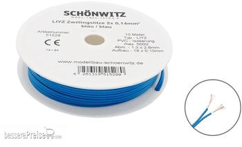 Schönwitz Schönwitz 51528 10m LIYZ Doppellitze Zwillingslitze 2x 0,14mm² blau